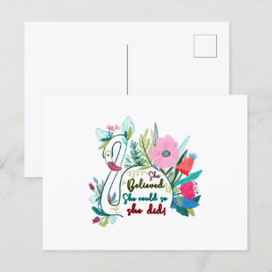 Postal Ella Creía Que Podía, Así Que Ella Cisó Con Flor