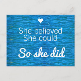 Postal Ella Creía Que Podía Así Que Ella Cita El Océano A