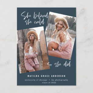 Postal Ella creía que podía así que hizo el postc de grad