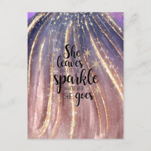 Postal Ella Deja Un Poco De Brillo Lujo Glitter