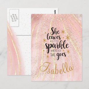 Postal Ella Deja Un Poco De Brillo Lujo Personalizado