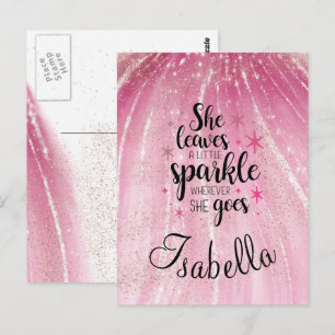 Postal Ella Deja Un Poco De Brillo Lujo Personalizado P