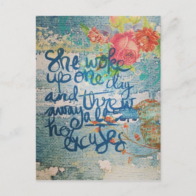 Postal Ella Despertó Un Día No Más Excusa Al Collage (Anverso)