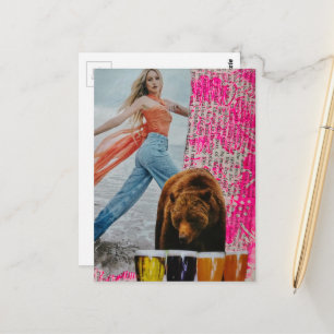 Postal Ella eligió el collage surrealista del oso