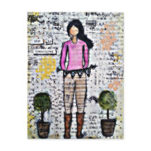 Ella es atesorada. Original de medios mixtos