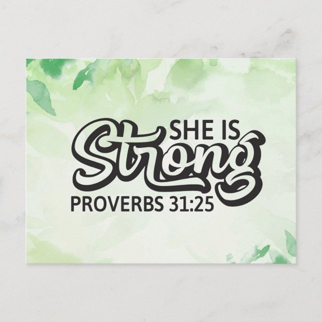 Postal Ella es fuerte (Anverso)