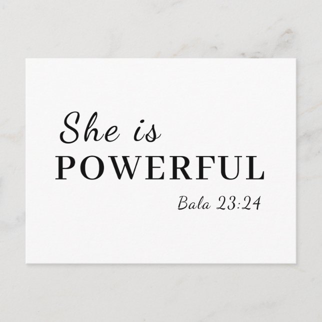 Postal Ella es Fuerte Proverbios 31:25 Diseño (Anverso)