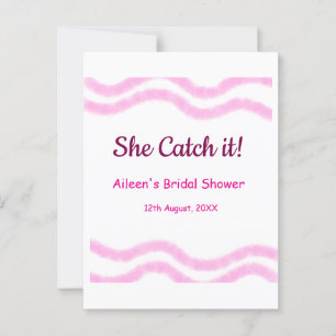 Postal Ella lo atrapa en espiral rosa líneas acuarela nup