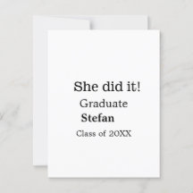 Ella lo hizo graduado agregar nombre clase de 20XX