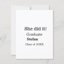 Postal Ella lo hizo graduado agregar nombre clase de 20XX