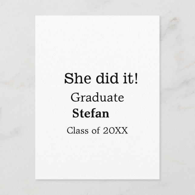 Postal Ella lo hizo graduado agregar nombre clase de 20XX (Anverso)