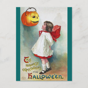 Postal Ellen H. Almohadilla: Chica con Jack O'Lantern