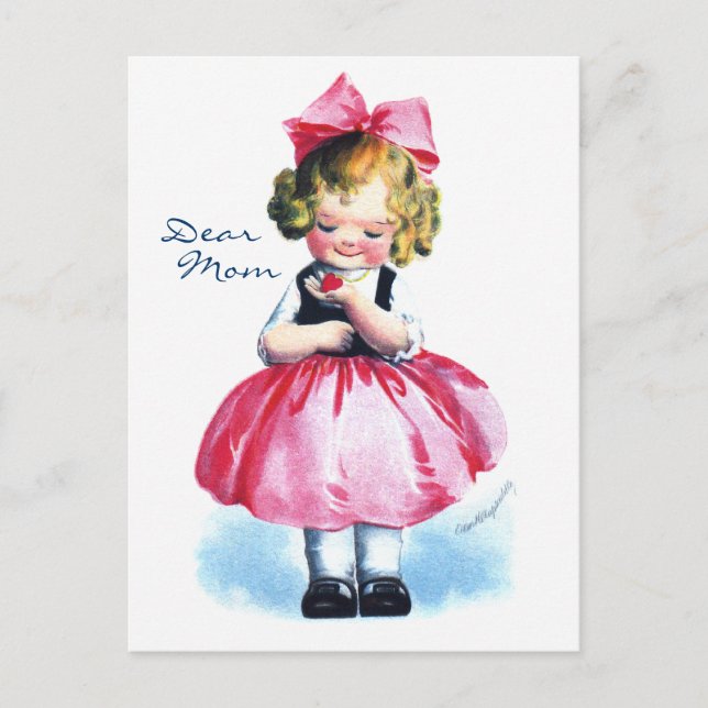 Postal Ellen H. Clapsaddle: Chica con corazón (Anverso)