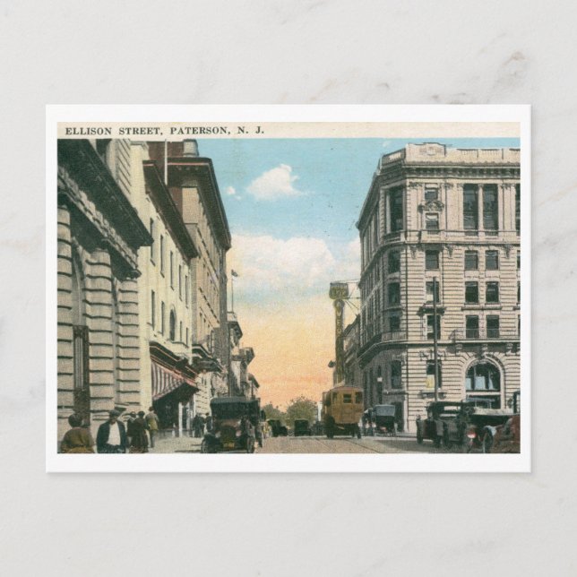 Postal Ellison St., Paterson, NJ 1922 Vintage (Anverso)