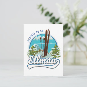 Postal Ellmau Austria para esquiar logo
