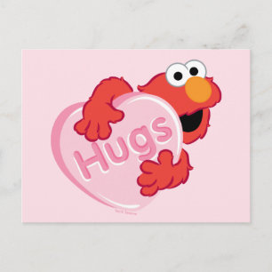 Postal Elmo "Abraza" Valentine Heart Candy