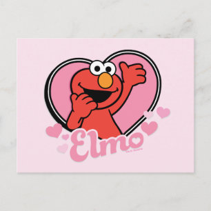 Postal Elmo en corazón de San Valentín