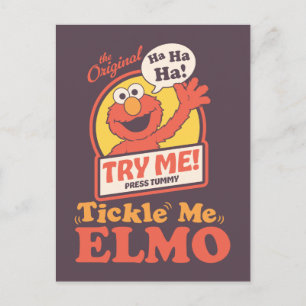 Postal Elmo Retro Gráfico Agitando Me Hace Cosquillas