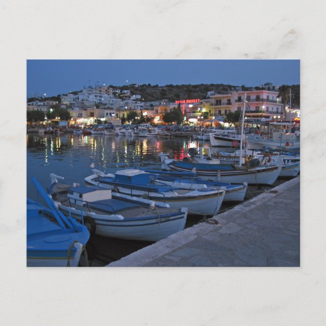 Postal Elounda De Noche (Anverso)