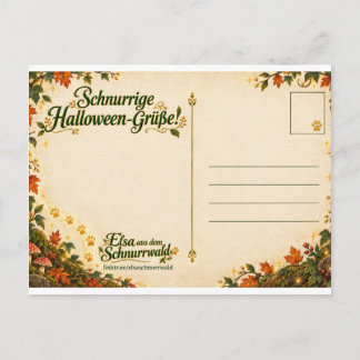 Postal Elsa Halloween-Grußpostkarte🎃🐱