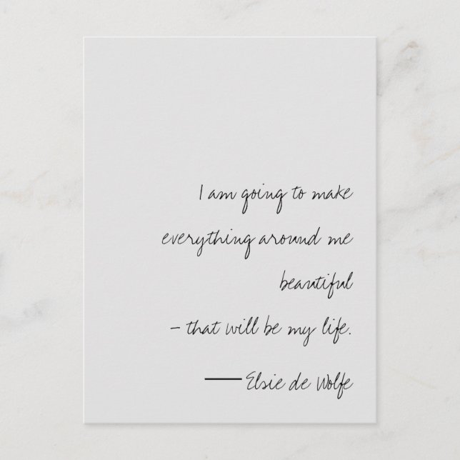 Postal Elsie de Wolfe Postcard (Anverso)