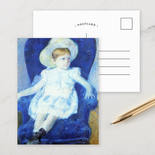 Postal Elsie en una silla azul | Mary Cassatt (Subido por el creador)