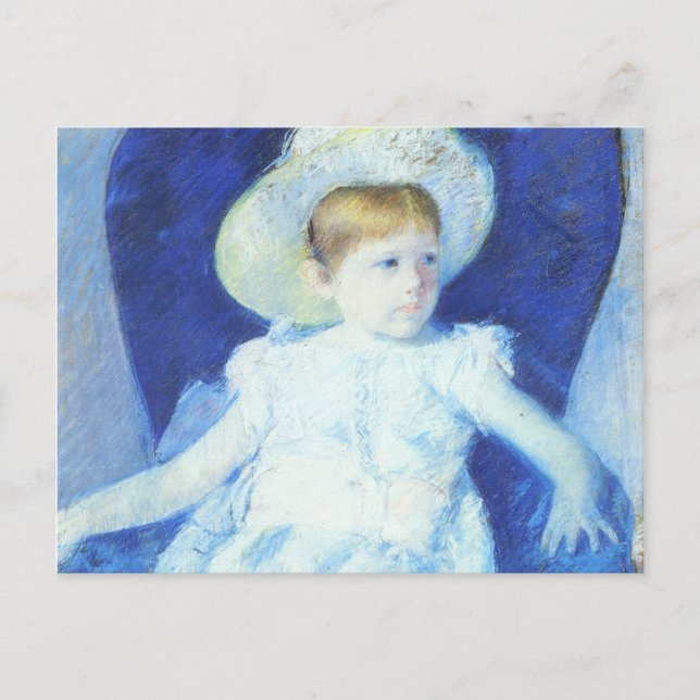 Postal Elsie in A Blue Chair, Mary Cassatt (Anverso)
