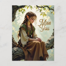 Postal Elven Girl in Vintage Dress | Miss You