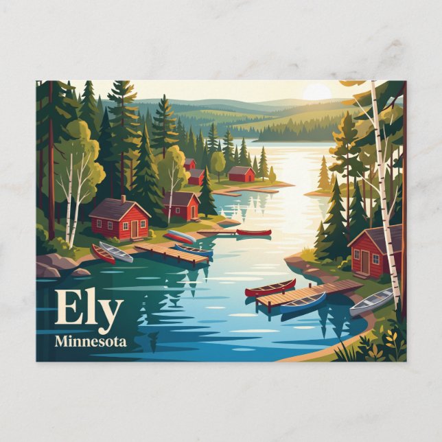 Postal Ely, Minnesota, EE. UU. (Anverso)