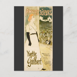 Postal Embajadores Yvette Guilbert por Theophile Steinlen