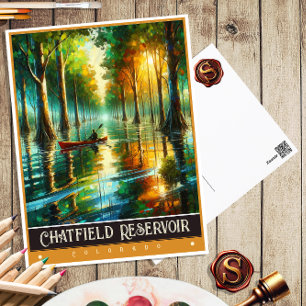 Postal Embalse de Chatfield, Colorado Pintura Vintage