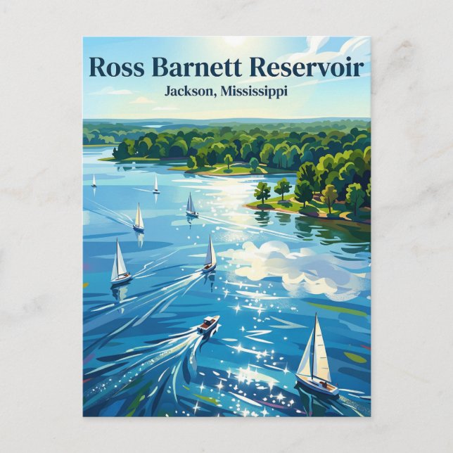 Postal Embalse Ross Barnett Mississippi (Anverso)