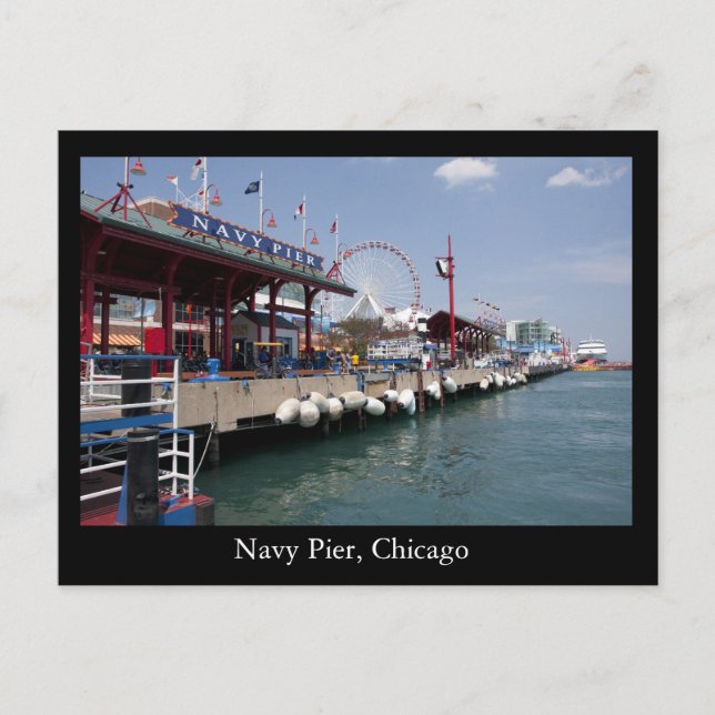 Postal Embarcadero de la marina de guerra, Chicago (Anverso)
