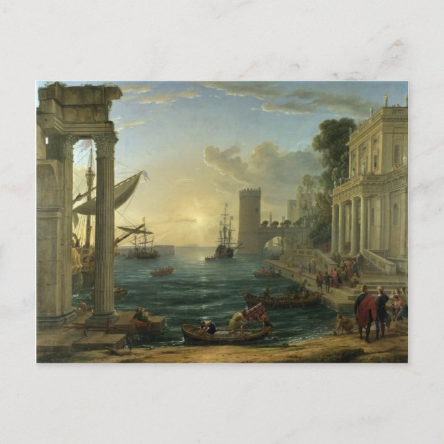 Postal Embarcadura de la Reina de Saba - Claude Lorrain (Anverso)