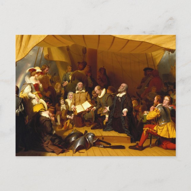 Postal Embarkation of the Pilgrims by Robert Walter Weir (Anverso)