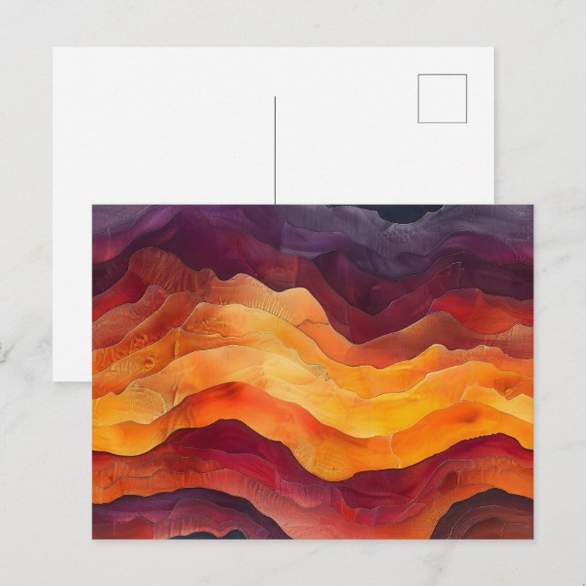 Postal Ember Strata – Capas abstractas de tierra y fuego (Anverso / Reverso)