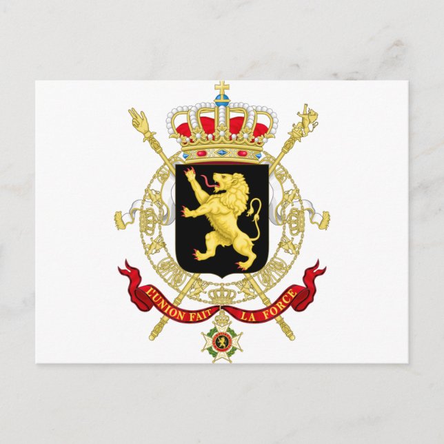 Postal Emblema belga - Escudo de armas de Bélgica (Anverso)