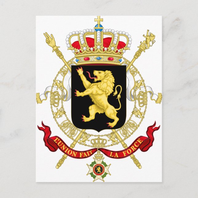 Postal Emblema belga - Escudo de armas de Bélgica (Anverso)