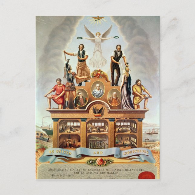 Postal Emblema comercial de la sociedad amalgamada (Anverso)