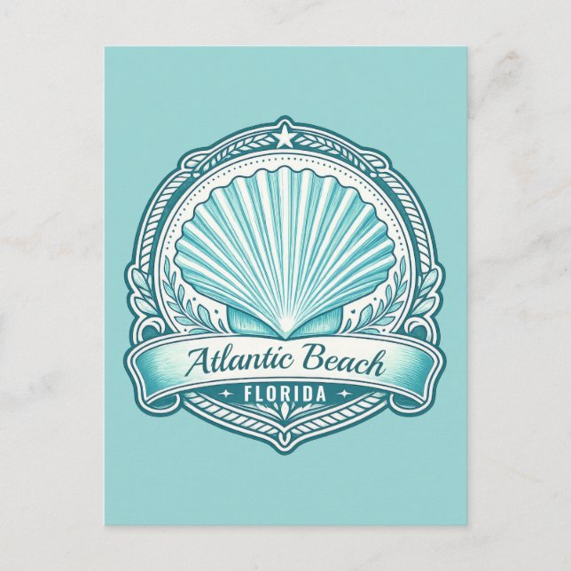 Postal Emblema Costero de Atlantic Beach FL (Anverso)