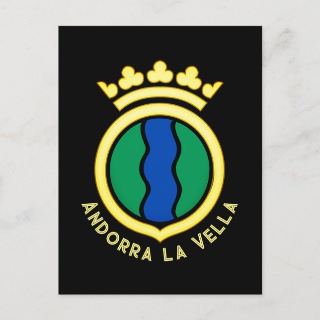 Postal Emblema de Andorra la Vella (Anverso)