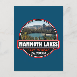 Postal Emblema de arte de viaje de Mammoth Lakes Californ