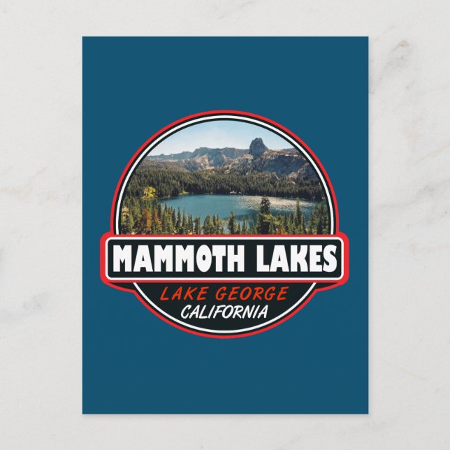 Postal Emblema de arte de viaje de Mammoth Lakes Californ (Anverso)