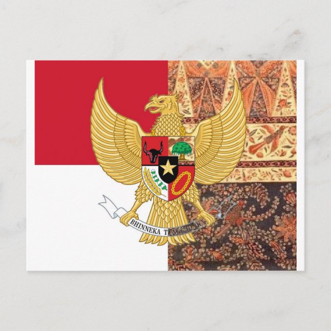 Postal Emblema de Indonesia - Bandera de Garuda Pancasila (Anverso)
