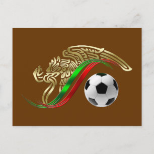 Postal emblema de la bandera de México Logo de Fútbol Fút