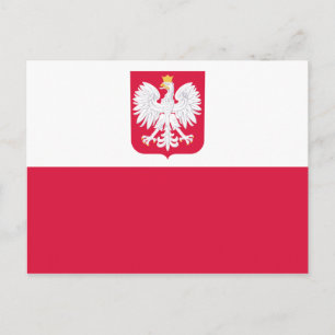 Postal Emblema de la bandera polaca - Polska Polonia - He