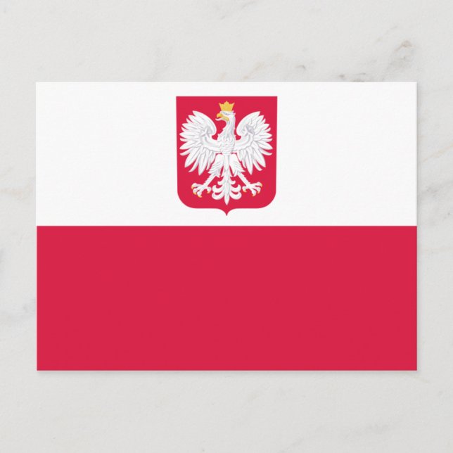 Postal Emblema de la bandera polaca - Polska Polonia - He (Anverso)