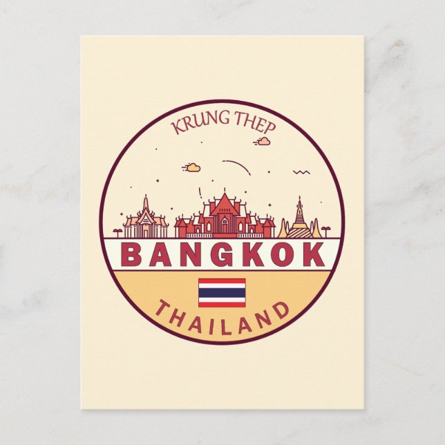 Postal Emblema de la línea aérea de Bangkok en Tailandia (Anverso)