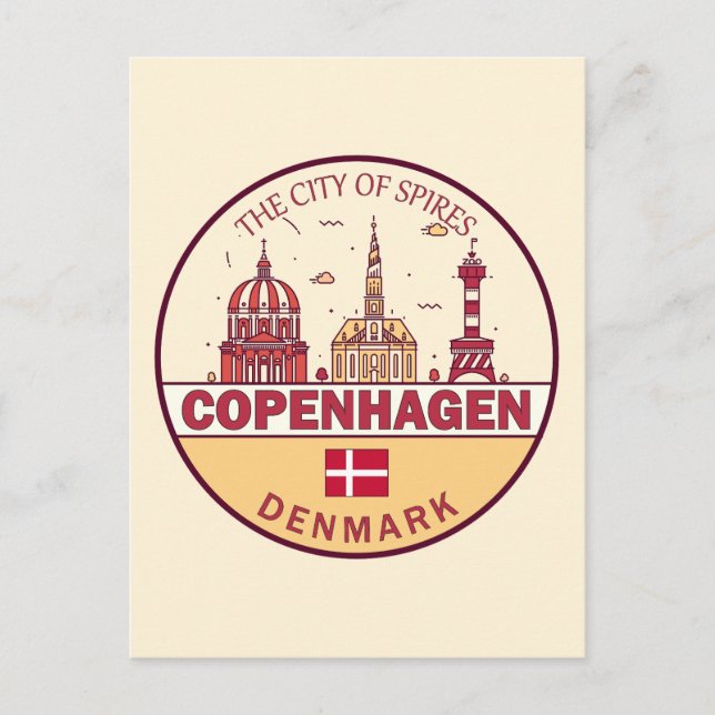 Postal Emblema de la línea aérea de la ciudad de Copenhag (Anverso)