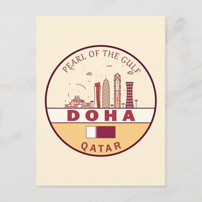 Postal Emblema de la línea aérea de la ciudad de Doha en  (Anverso)
